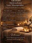 Vacature Medewerkster Luxe Massagesalon