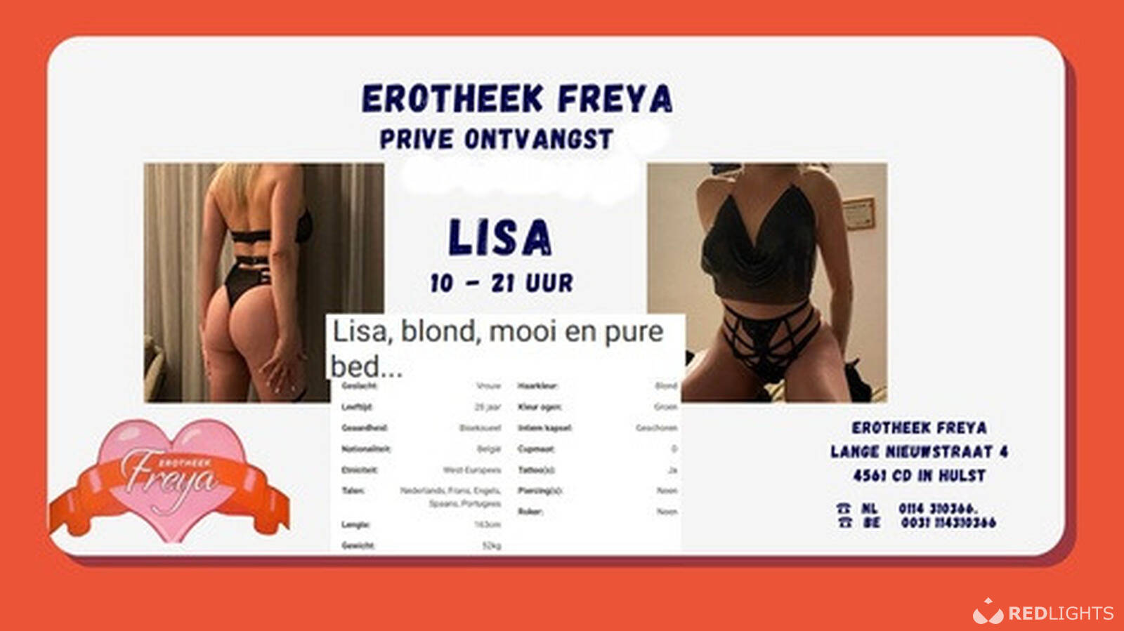 Prive ontvangst EROTHEEK FREYA Redlights foto